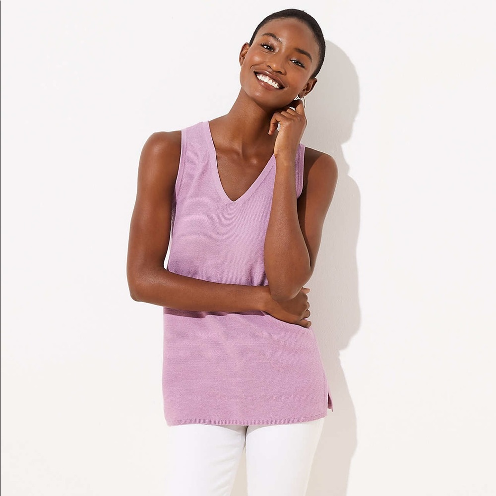 LOFT v-neck sweater tank NWT